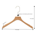 2020 factory new Design customised wooden hangers with Gold Hook Wooden Coat Hanger for suit